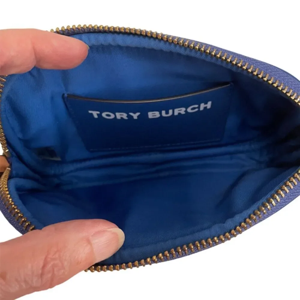 Tory Burch Blue & Cream Wristlet Clutch